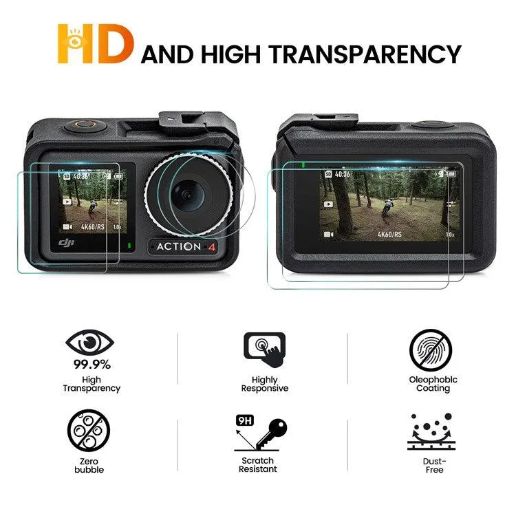 Glass Protectors For DJI Osmo Action 4 (2 Pack)