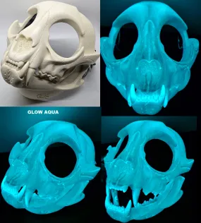Glow in the Dark Skeletal Feline Cut and Hinged Mask
