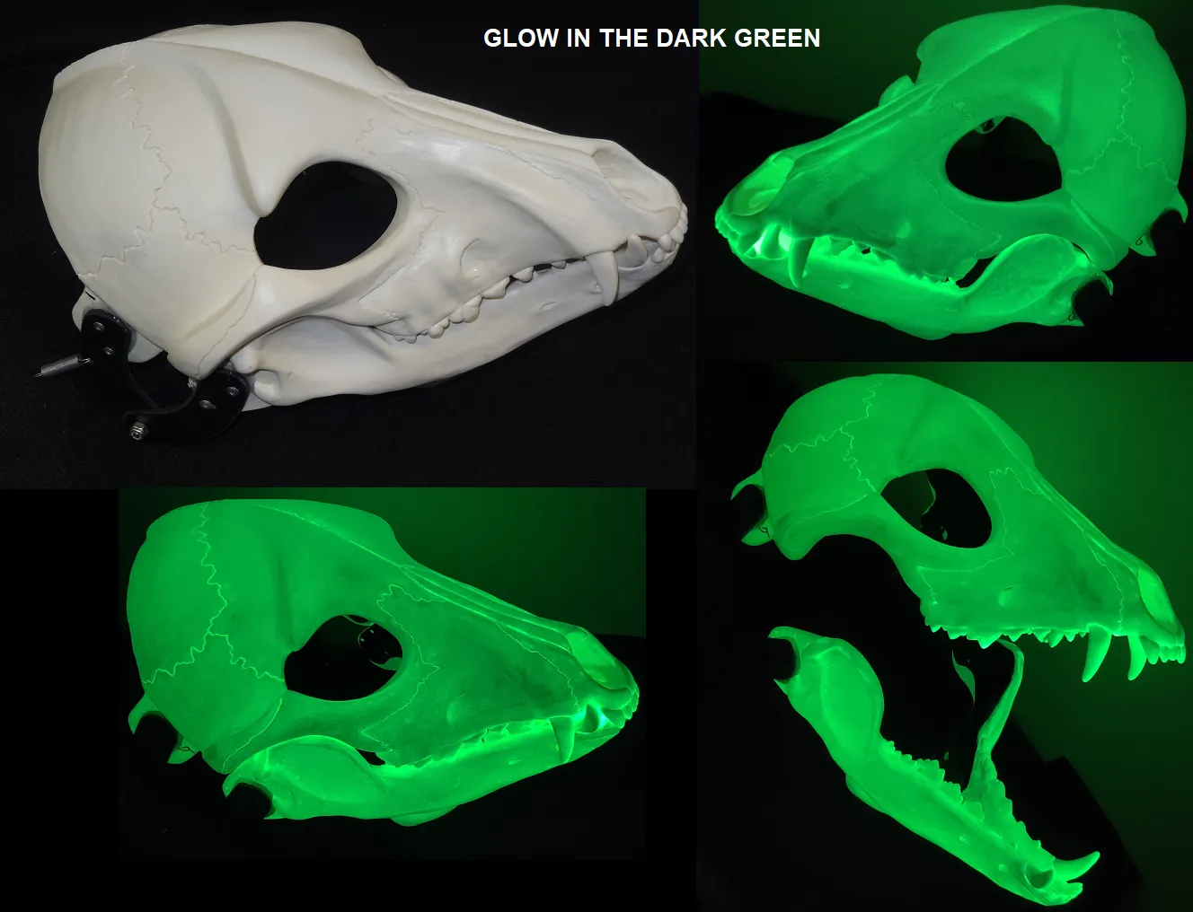 Glow in the Dark Skeletal K9 Cut and Hinged Mask