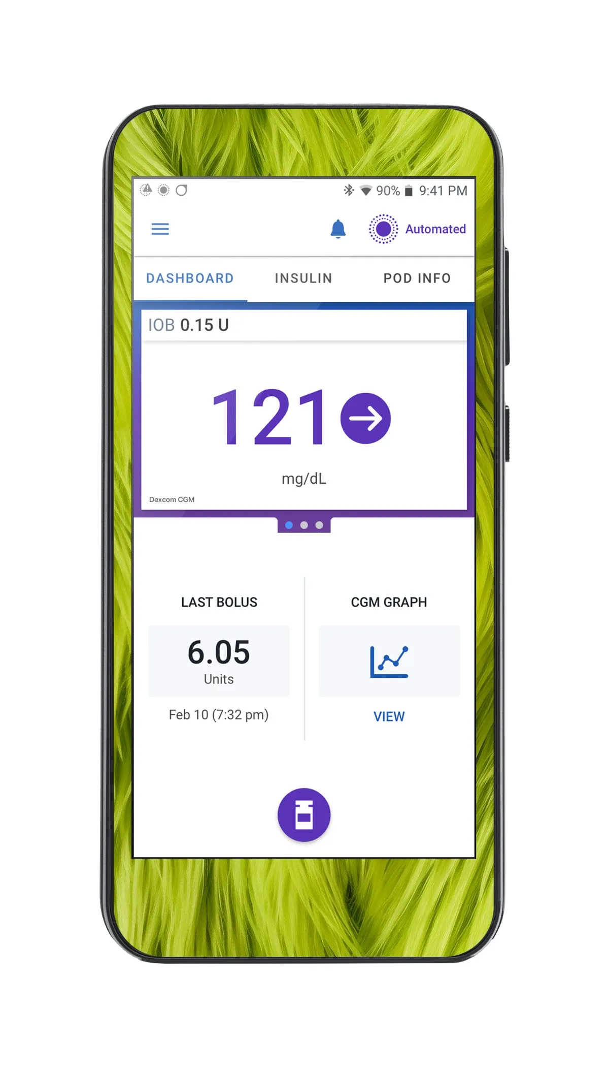 Green Fur Sticker for Omnipod 5™
