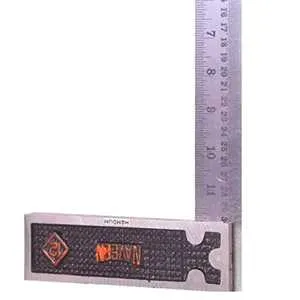 Homdum Carpenter try square with 10inch steel ruler scale heavy duty 90 degree woodworking tool for engineer metal works size 10”