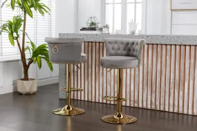 James  Bar Stools with Back and Footrest  - Black  Set of 2