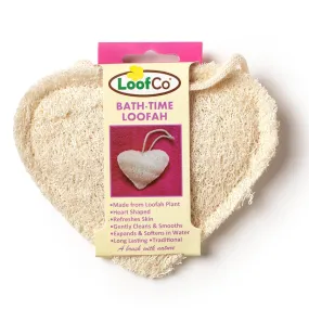 LoofCo Natural Bath Time Heart Shaped Loofah on String