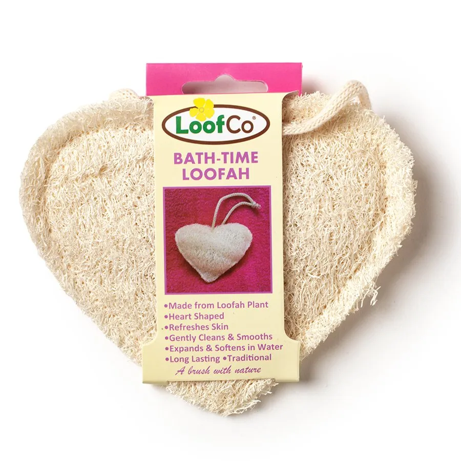 LoofCo Natural Bath Time Heart Shaped Loofah on String