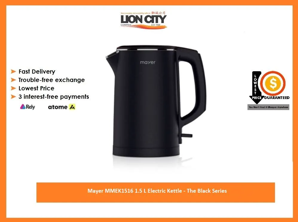 Mayer MMEK1516 1.5 L Electric Kettle - The Black Series
