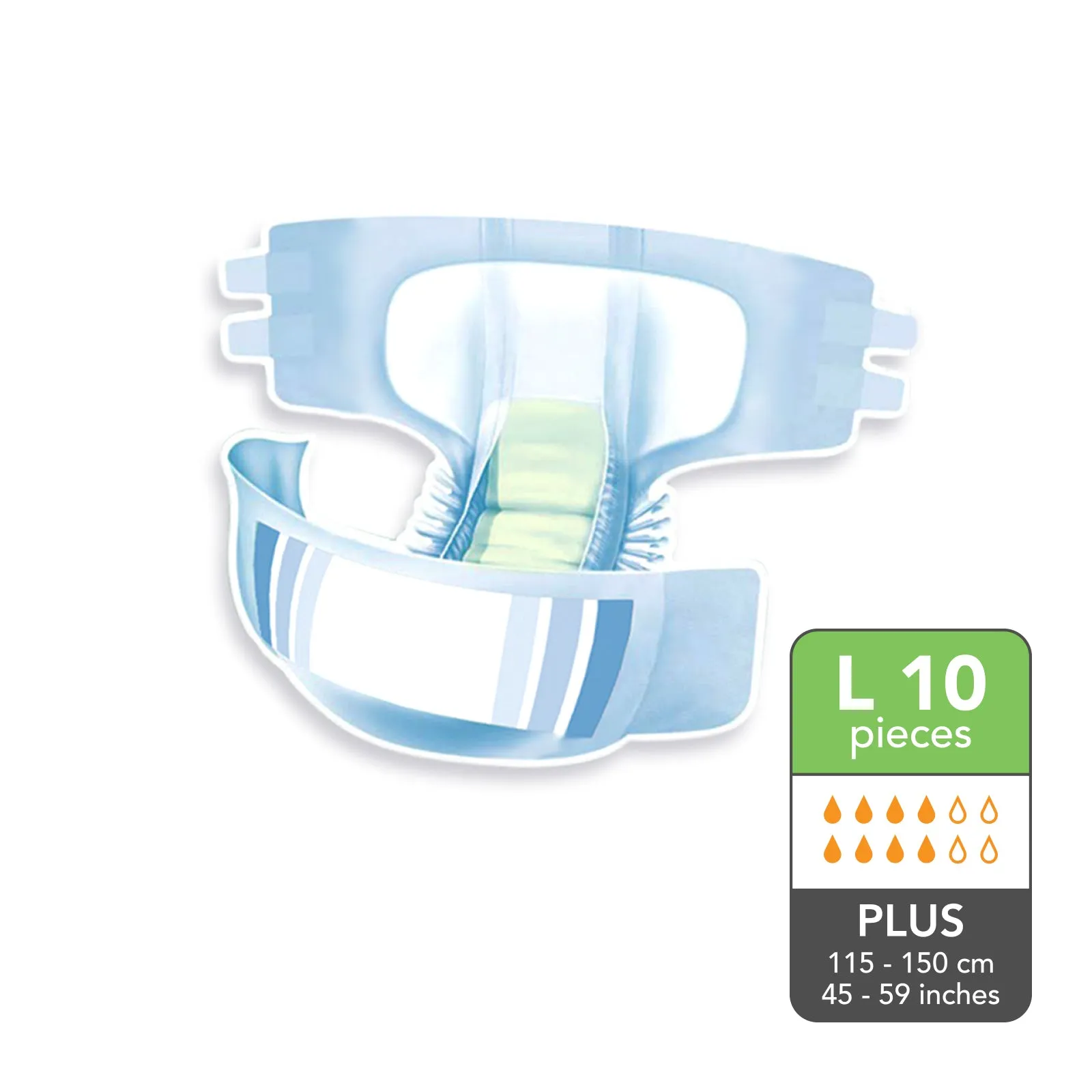 Nateen Plus Adult Diapers 10s (Carton of 8) - L