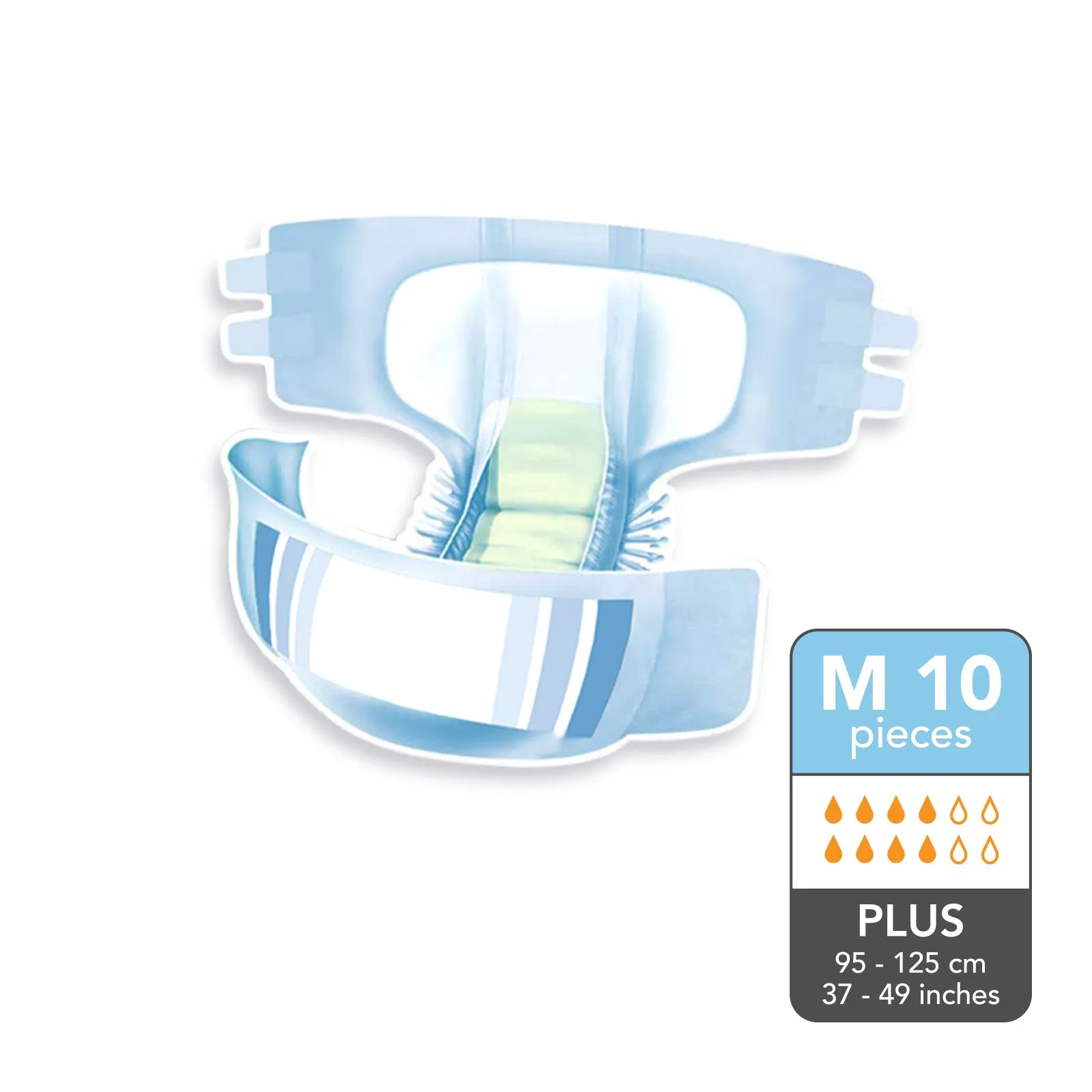 Nateen Plus Adult Diapers 10s (Carton of 8) - M