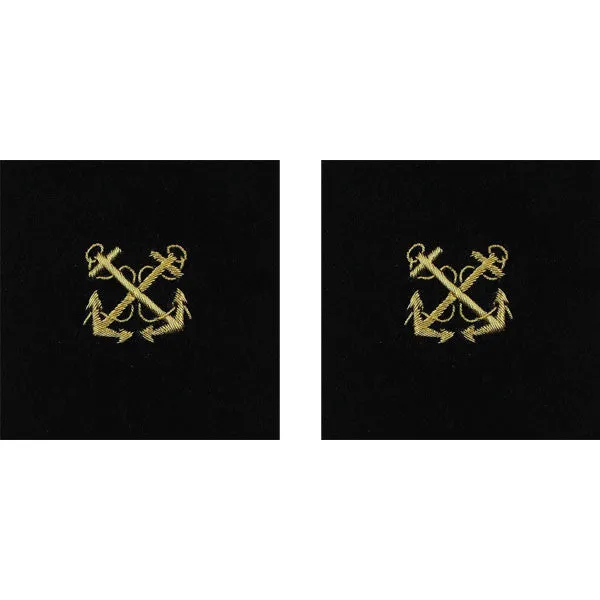 Navy Sleeve Device: Boatswain - synthetic gold embroidered on black