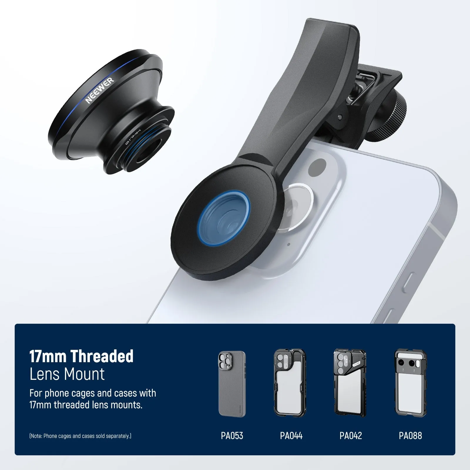 NEEWER LS-57 200° Fish Eye VR Lens with 17mm Thread Phone Lens Clip