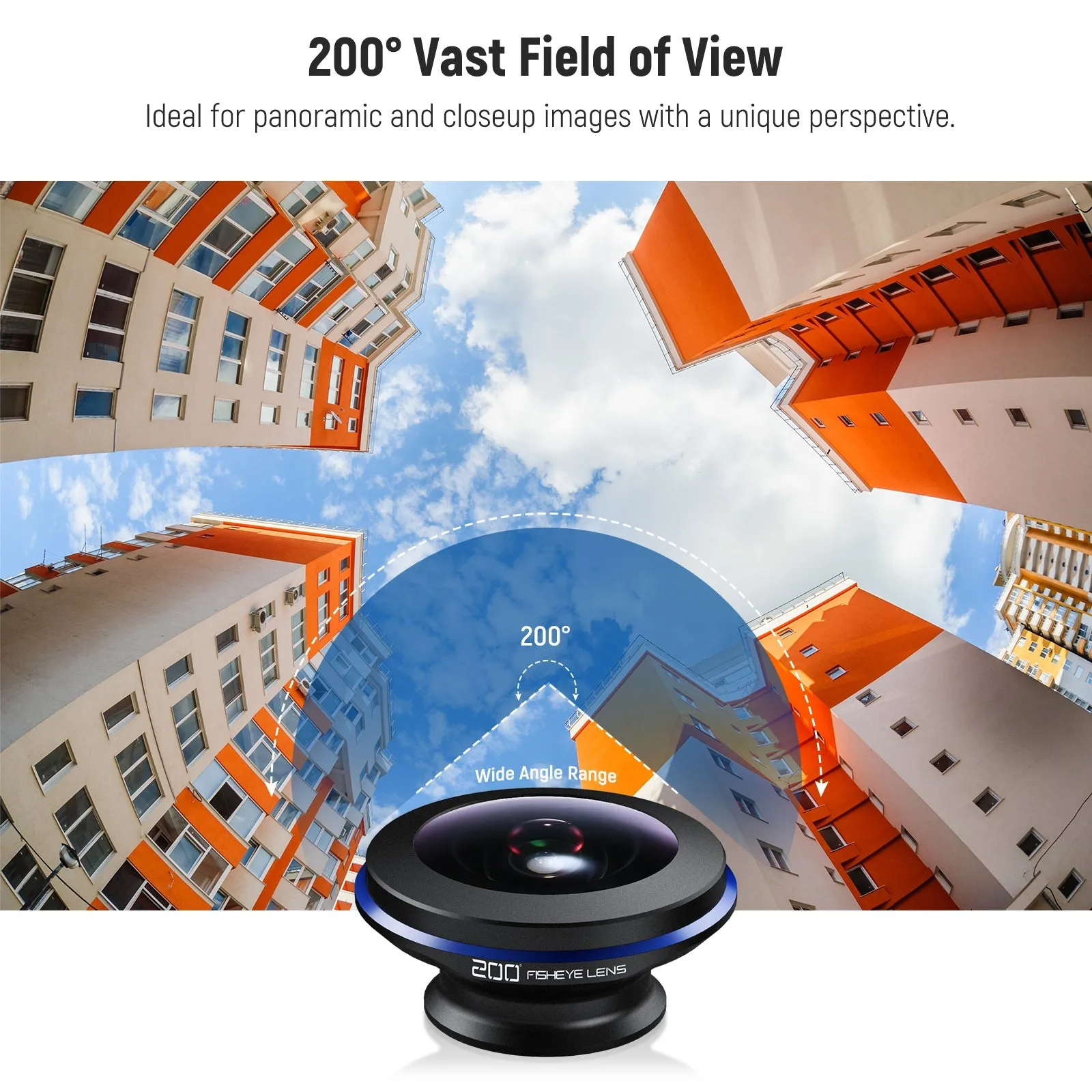 NEEWER LS-57 200° Fish Eye VR Lens with 17mm Thread Phone Lens Clip
