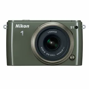 Nikon 1 S1 10.1 MP HD Digital Camera with 11-27.5mm VR 1 NIKKOR Lens (Khaki) International Version (No warranty)