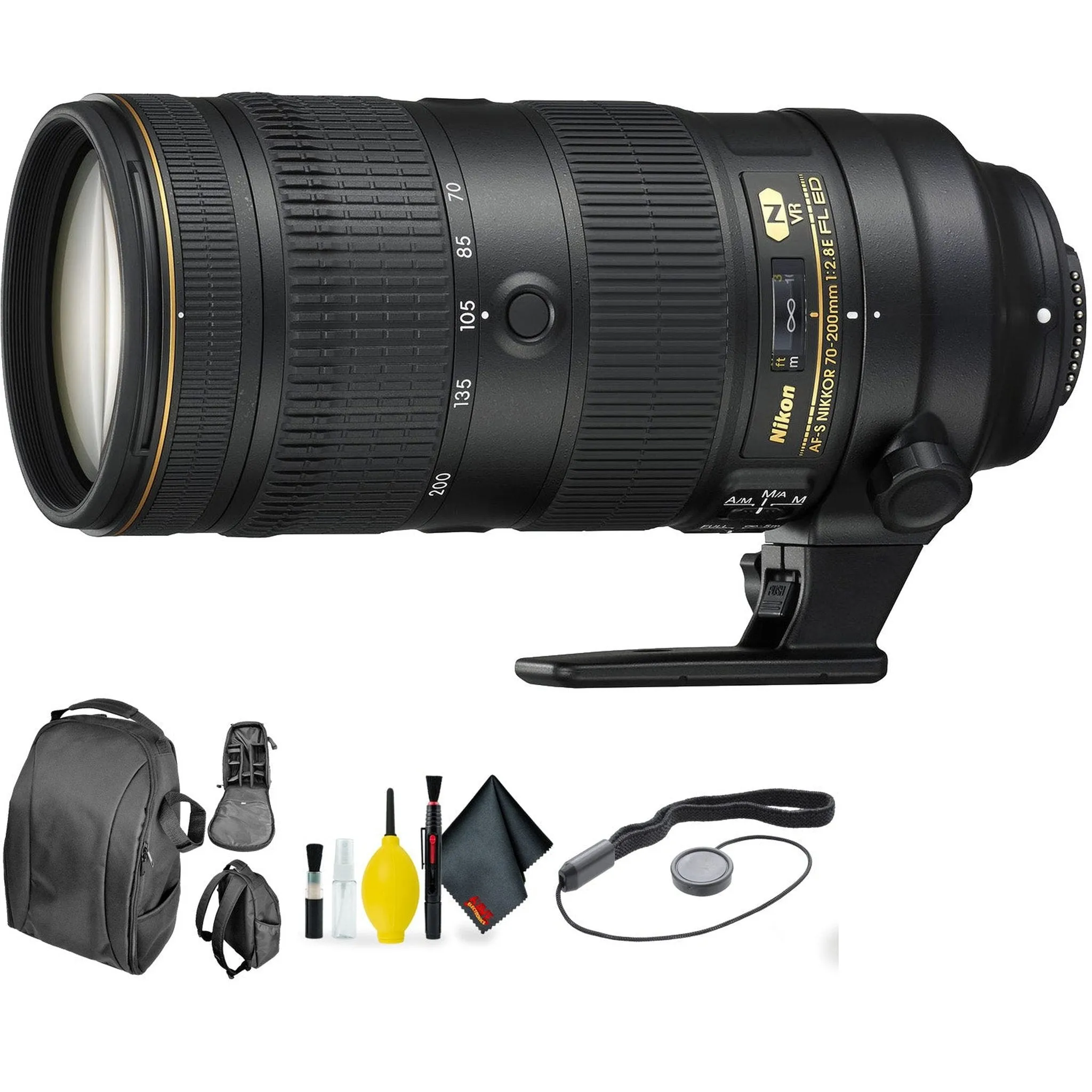 Nikon AF-S NIKKOR 70-200mm f/2.8E FL ED VR Lens   Deluxe Lens Cleaning Kit Bundle