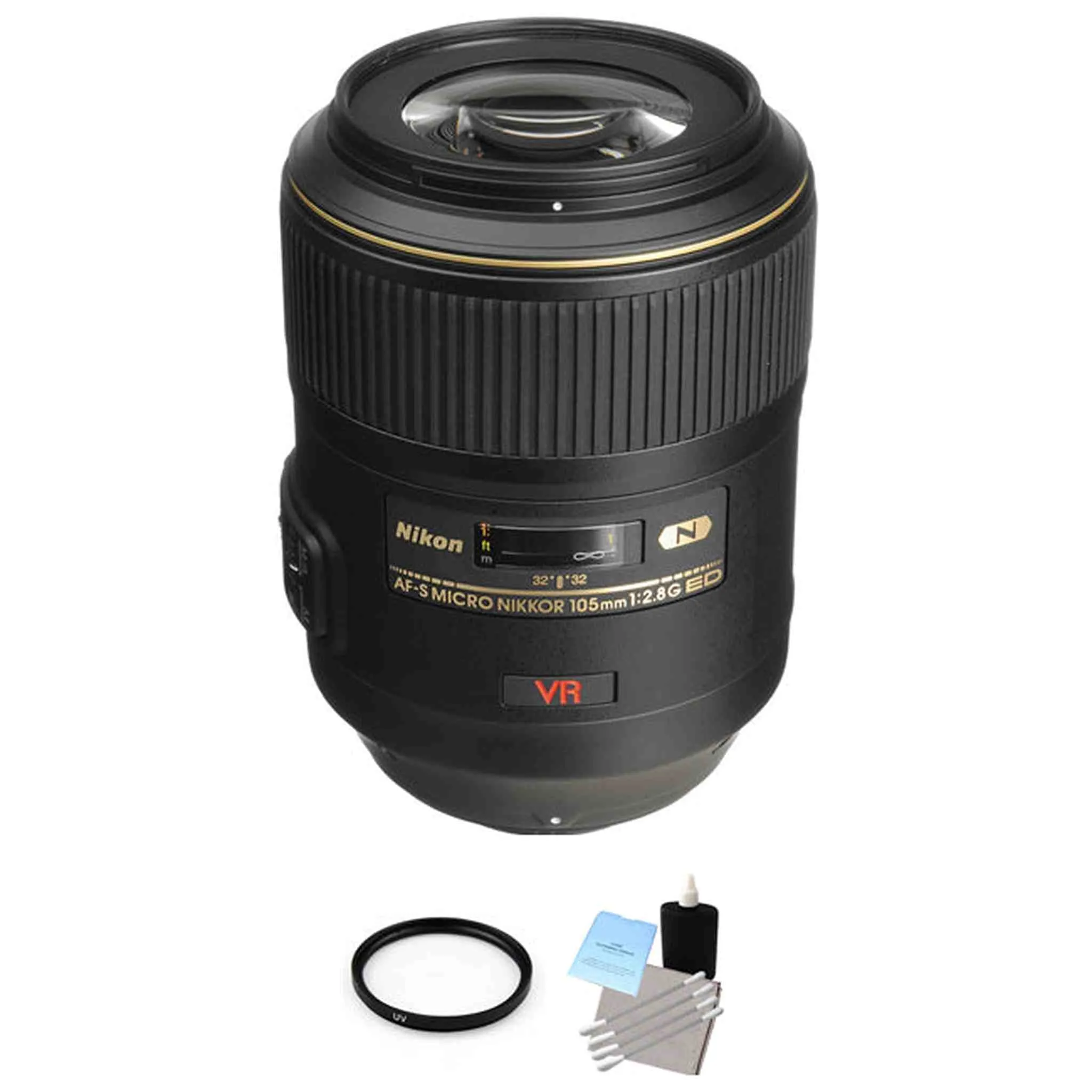 Nikon AF-S VR Micro-Nikkor 105mm f/2.8G IF-ED Lens   UV Filter & Cleaning Kit Bundle