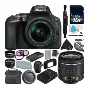 Nikon D5600 DSLR Camera w/18-55mm VR AF-P Lens 32GB Deluxe Bundle