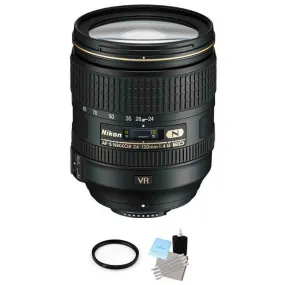 Nikon Nikkor AF-S 24-120 mm f/4G VR ED Lens   UV Filter & Cleaning Kit Base Bundle