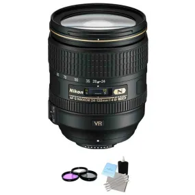 Nikon Nikkor AF-S 24-120 mm f/4G VR ED Lens   UV Kit & Cleaning Kit Starter Bundle