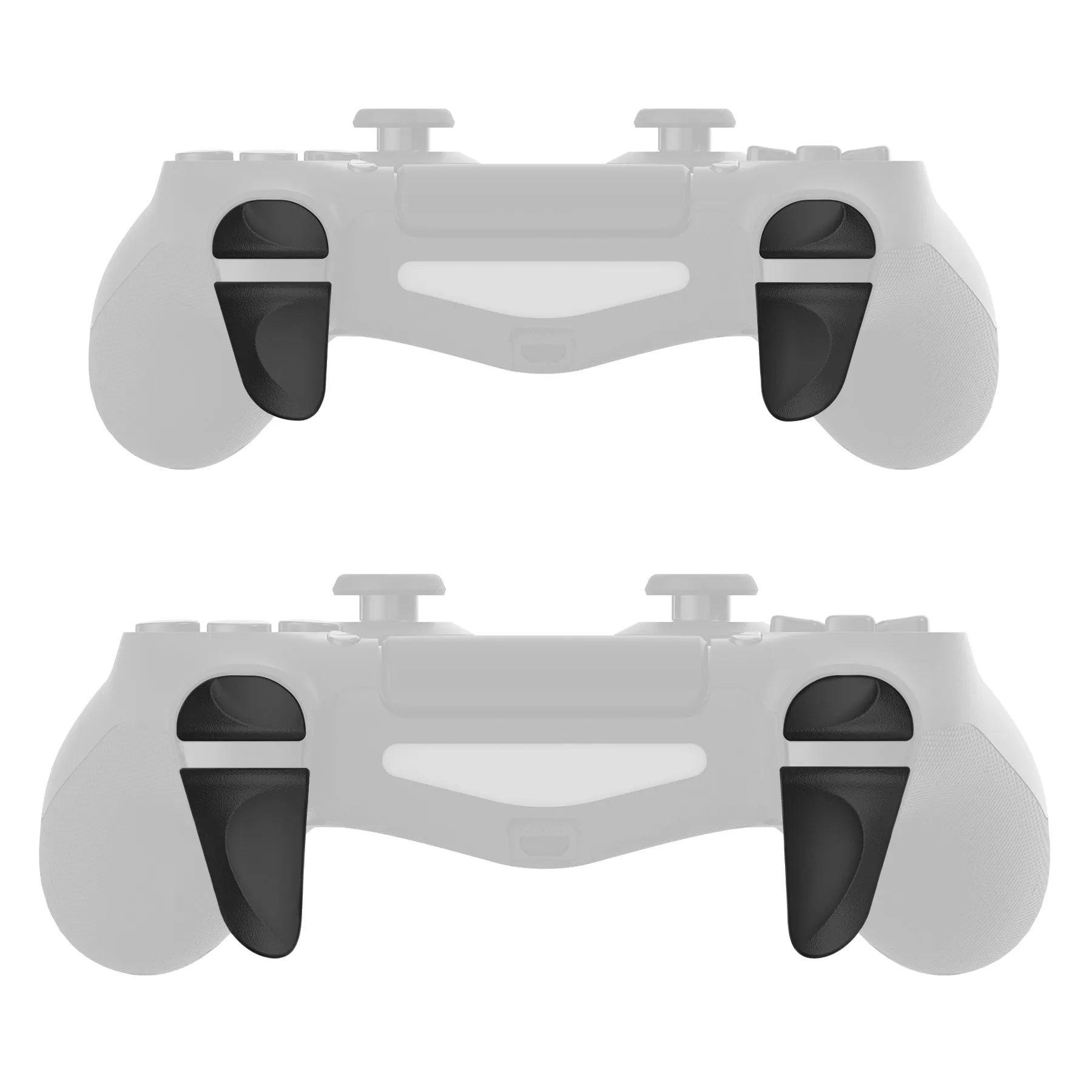 PlayVital 2 Pair Black Shoulder Buttons Extension Triggers for PS4 All Model Controller, Game Improvement Adjusters for PS4 Controller, Bumper Trigger Extenders for PS4 Slim Pro Controller - P4PJ001