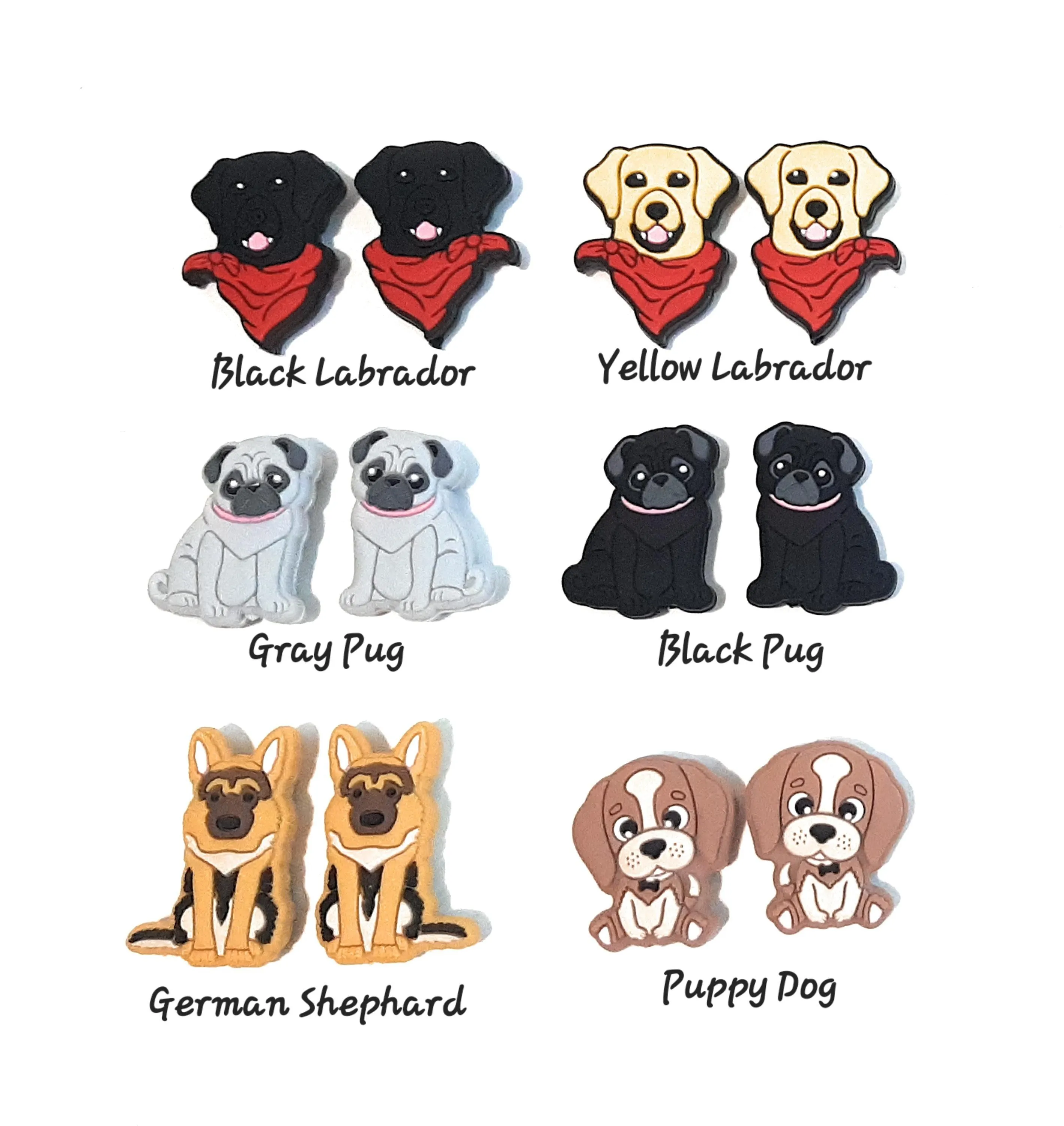 Puppy Dog Knitting Point Protectors Cute Animal Stitch Stopper Cap Silicone Bead Knit Needle Cover Accessories Notions Gifts for Knitter