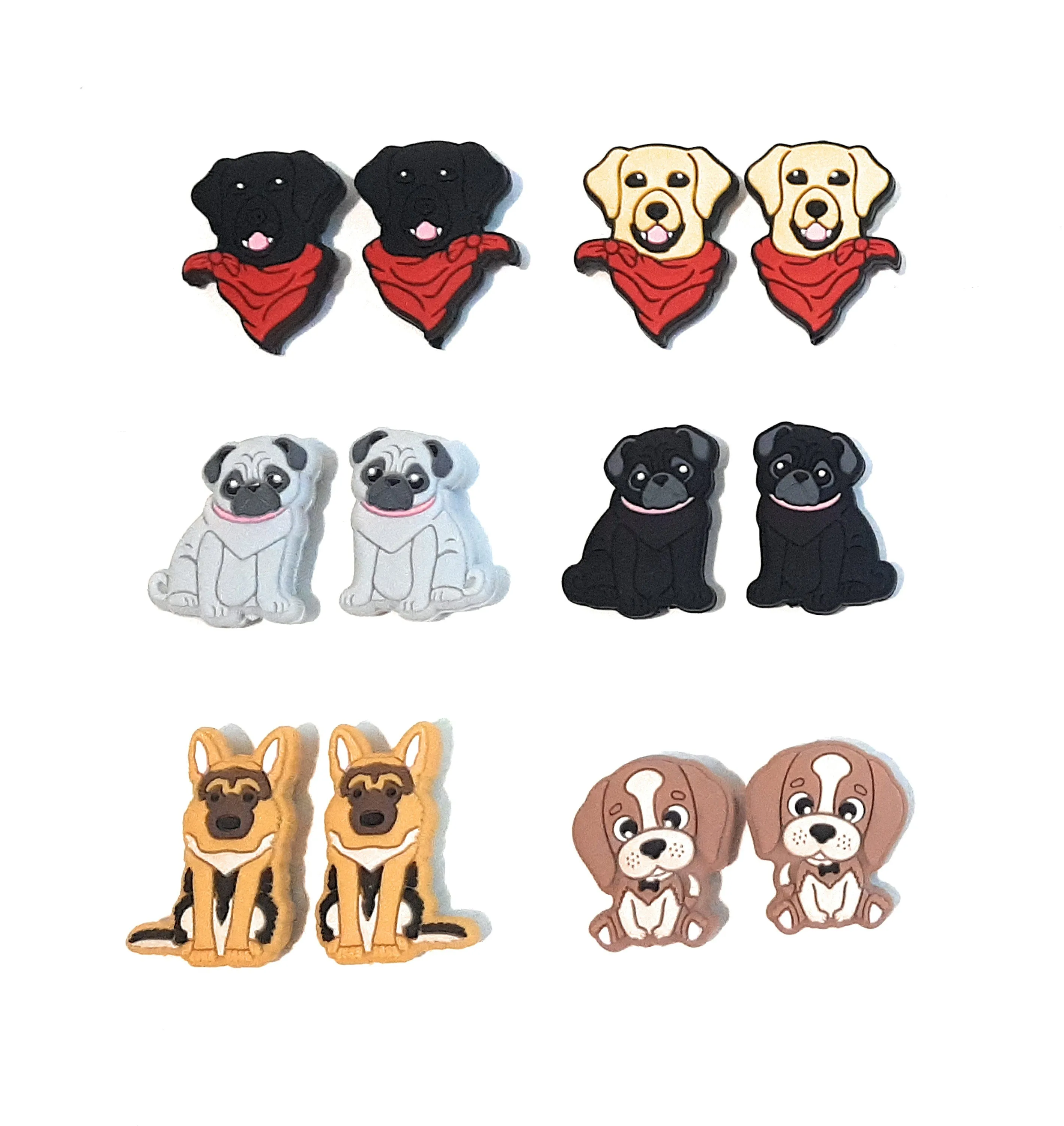 Puppy Dog Knitting Point Protectors Cute Animal Stitch Stopper Cap Silicone Bead Knit Needle Cover Accessories Notions Gifts for Knitter