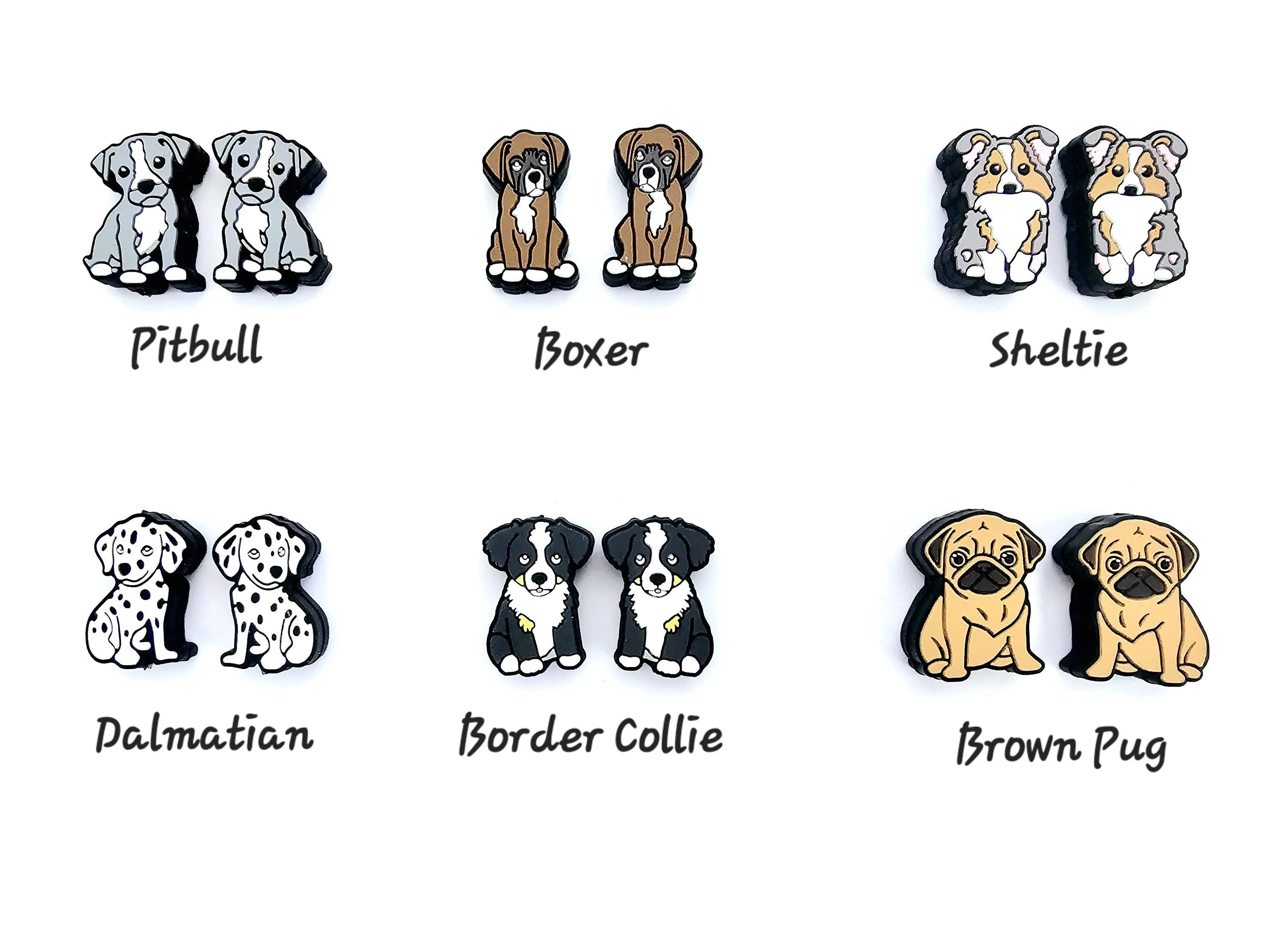 Puppy Dog Knitting Point Protectors Cute Animal Stitch Stopper Cap Silicone Bead Knit Needle Cover Accessories Notions Gifts for Knitter