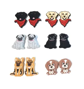 Puppy Dog Knitting Point Protectors Cute Animal Stitch Stopper Cap Silicone Bead Knit Needle Cover Accessories Notions Gifts for Knitter