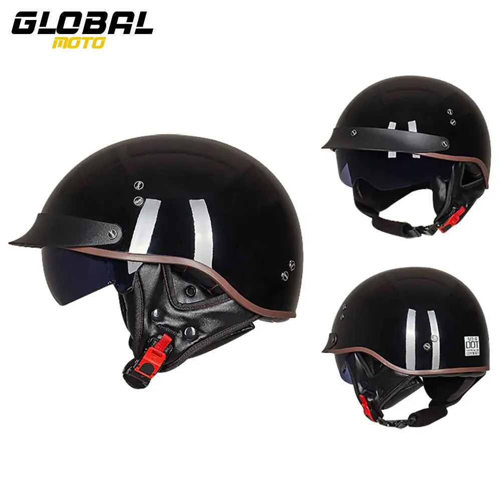 Retro Motorcycle Helmet DOT Approved
