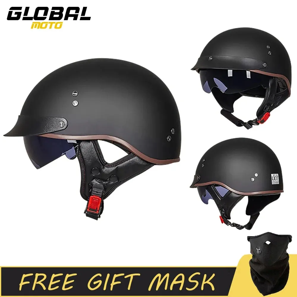 Retro Motorcycle Helmet DOT Approved