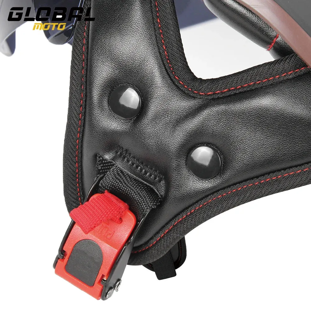 Retro Motorcycle Helmet DOT Approved