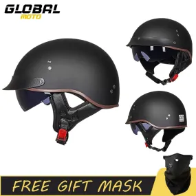 Retro Motorcycle Helmet DOT Approved