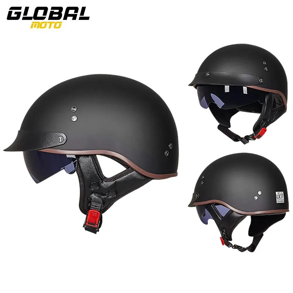 Retro Motorcycle Helmet DOT Approved