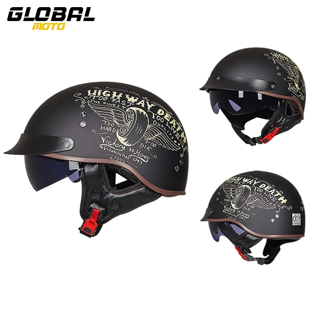 Retro Motorcycle Helmet DOT Approved