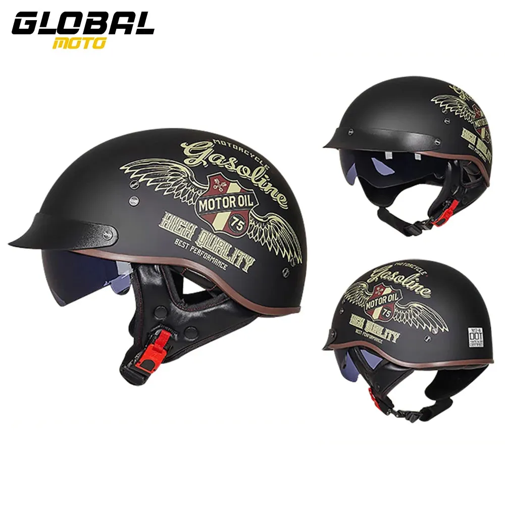 Retro Motorcycle Helmet DOT Approved