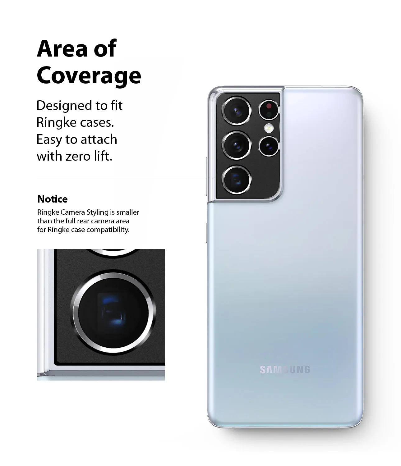 Samsung Galaxy S21 Ultra Lens Protector | Camera Styling| Black