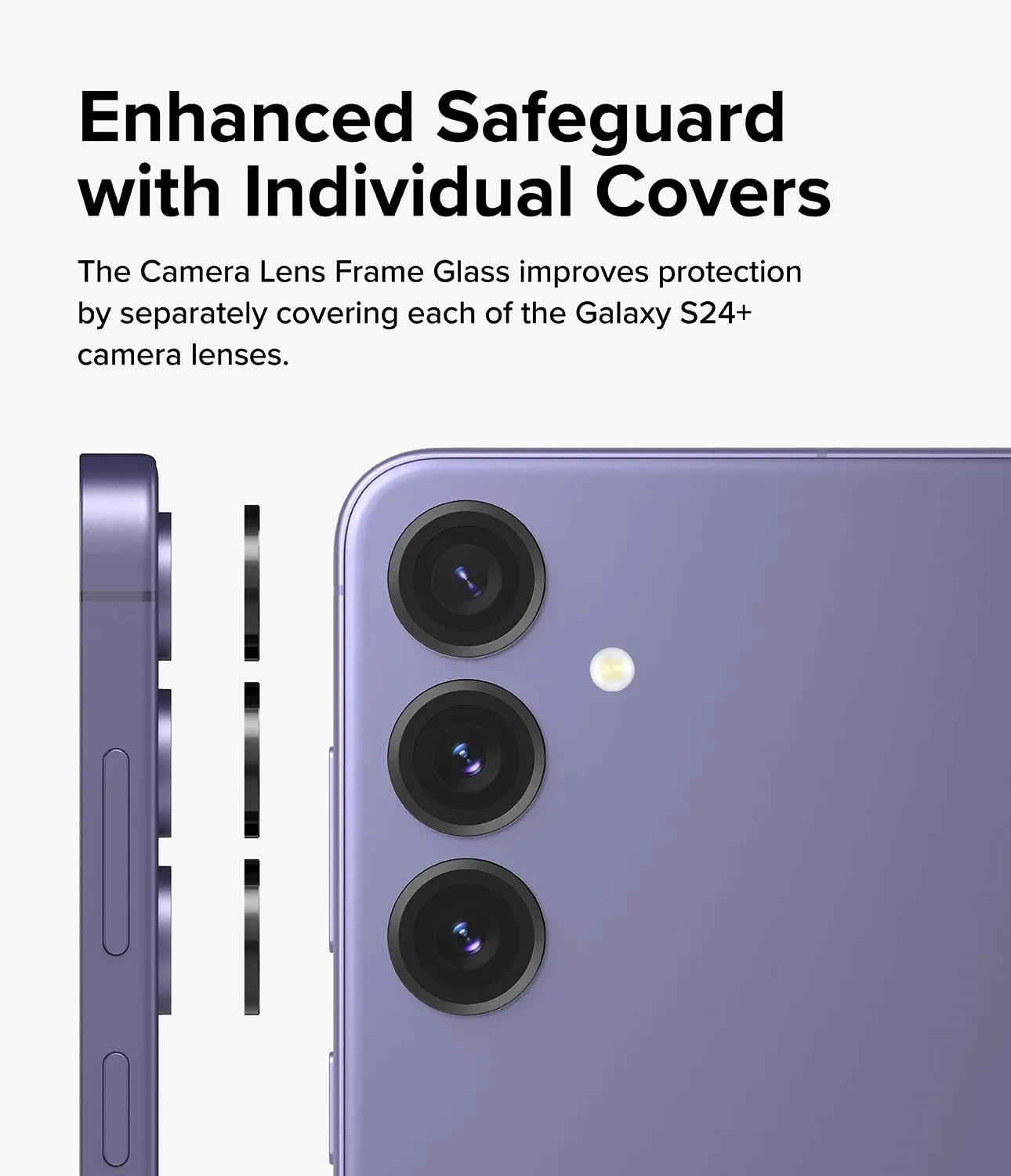 Samsung Galaxy S24 Plus Camera Lens Frame Glass - Black
