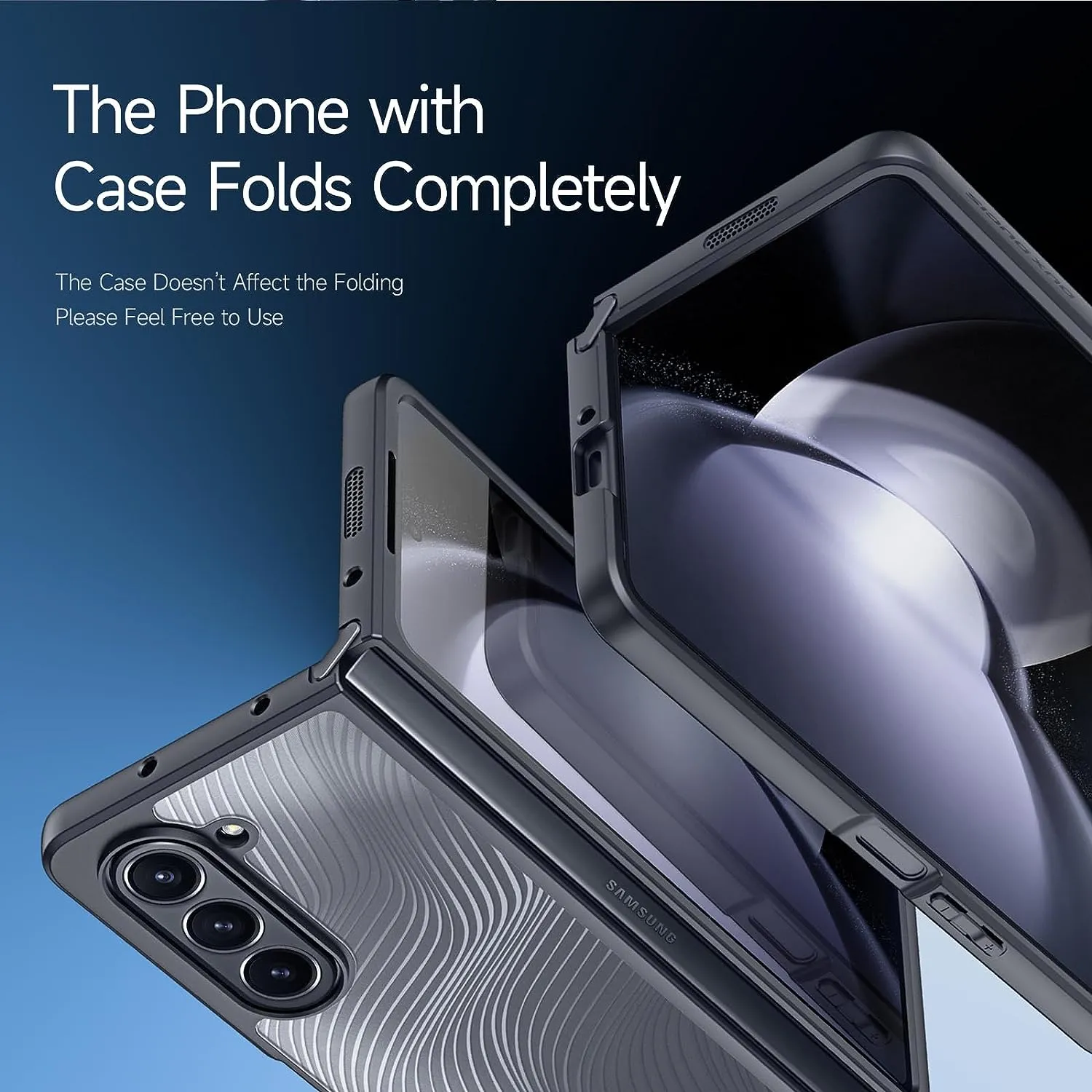 Samsung Galaxy Z Fold 5 Case Clear Shockproof Protective Phone Case Cover