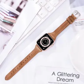 Slim Leather Band for Apple Watch 45 41 40 44 38 42Mm 44 Mm Serie 7 6 5 4 3 Se