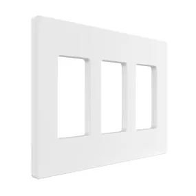TAN-D0070-3W-S 3-Gang Decorator Screwless Wall Plate - White