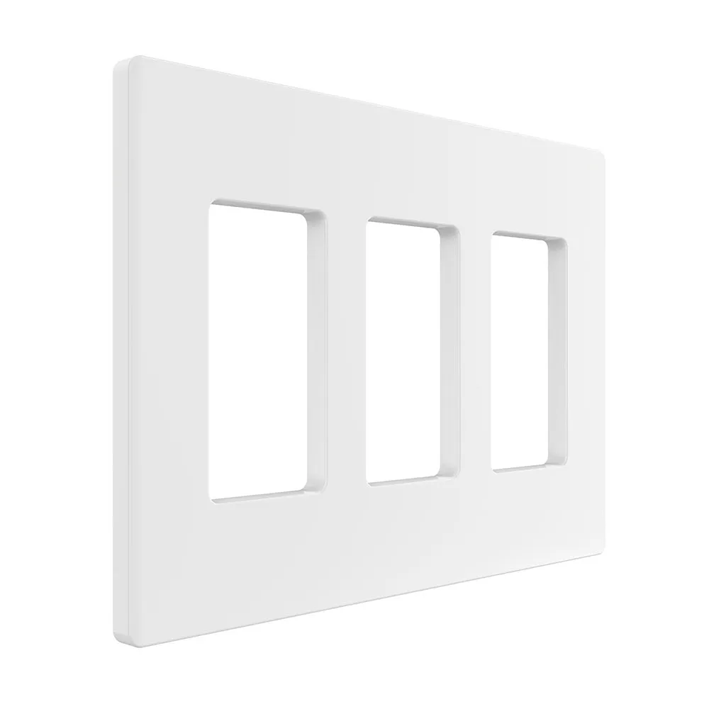 TAN-D0070-3W-S 3-Gang Decorator Screwless Wall Plate - White