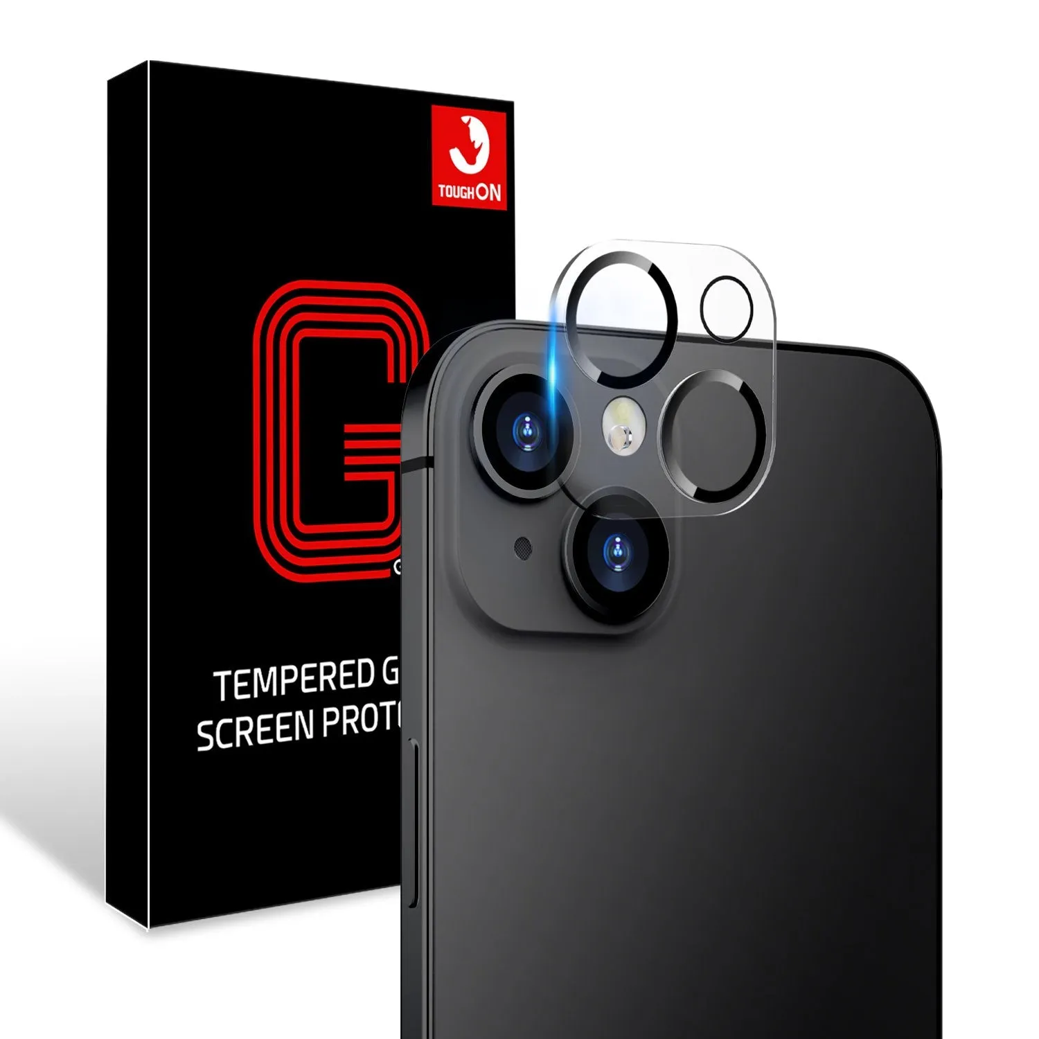 Tough On iPhone 14 Plus Rear Camera Protector Tempered Glass Black