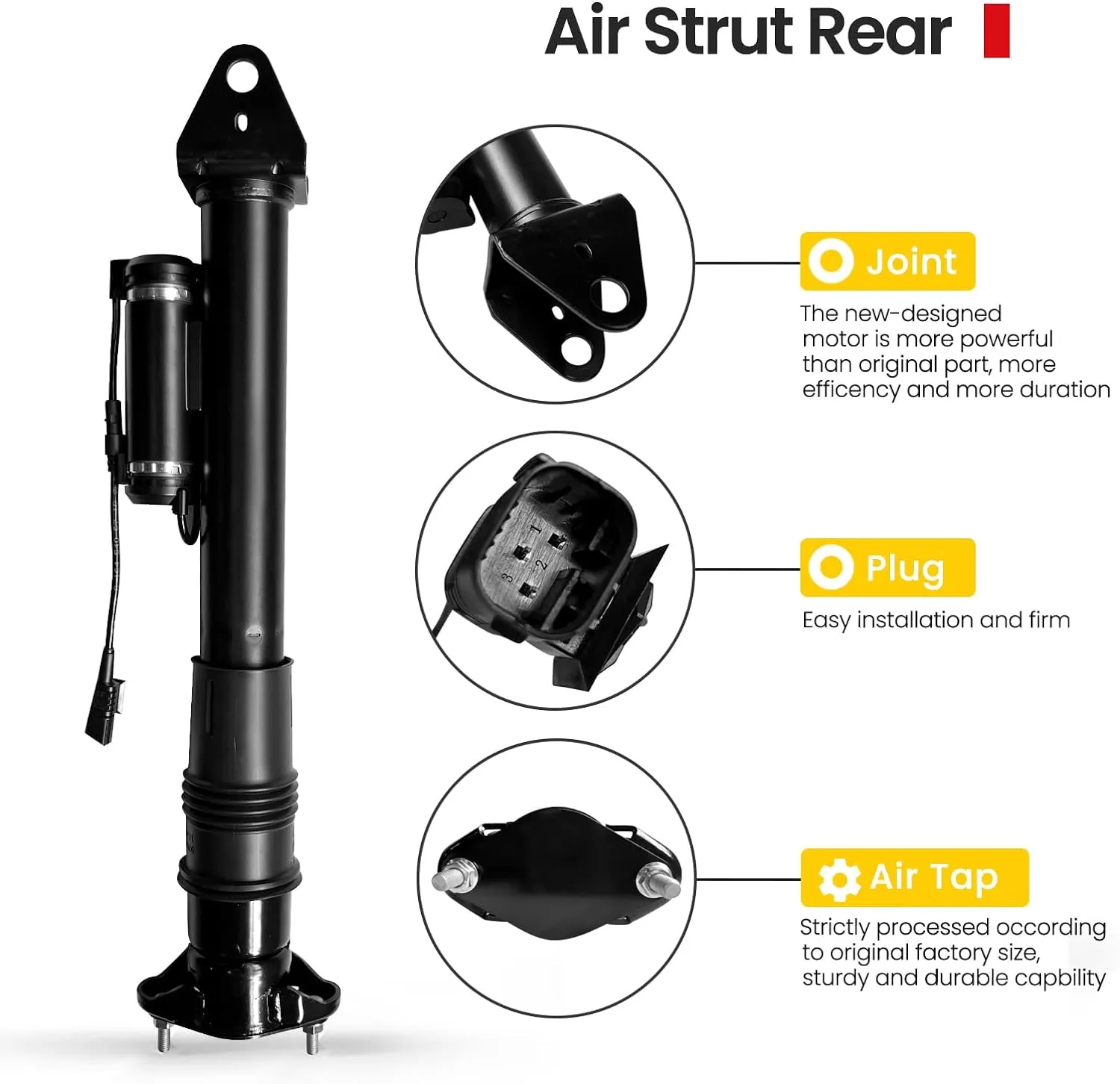 VIGOR Rear Air Suspension Shock Absorber Compatible with 2006-2013 Benz R-Class W251 R320 R350 R500 R550 with ADS Car Air Strut, OEM Replace Number 2513200631, 2513201031
