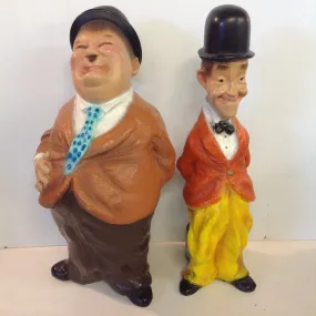 Vintage 1971 Universal Studio Plastic Laurel and Hardy Figures