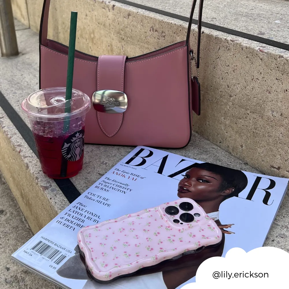 Wavy Phone Case - Ditsy Floral Pink