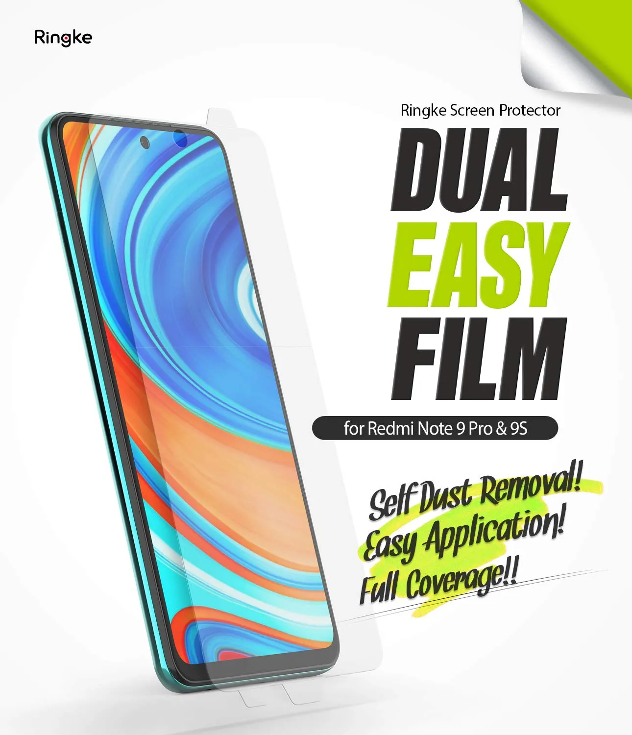 Xiaomi Redmi Note 9 Pro Max / 9 Pro / 9S Screen Protector Guard | Dual Easy Full - 2 Pack