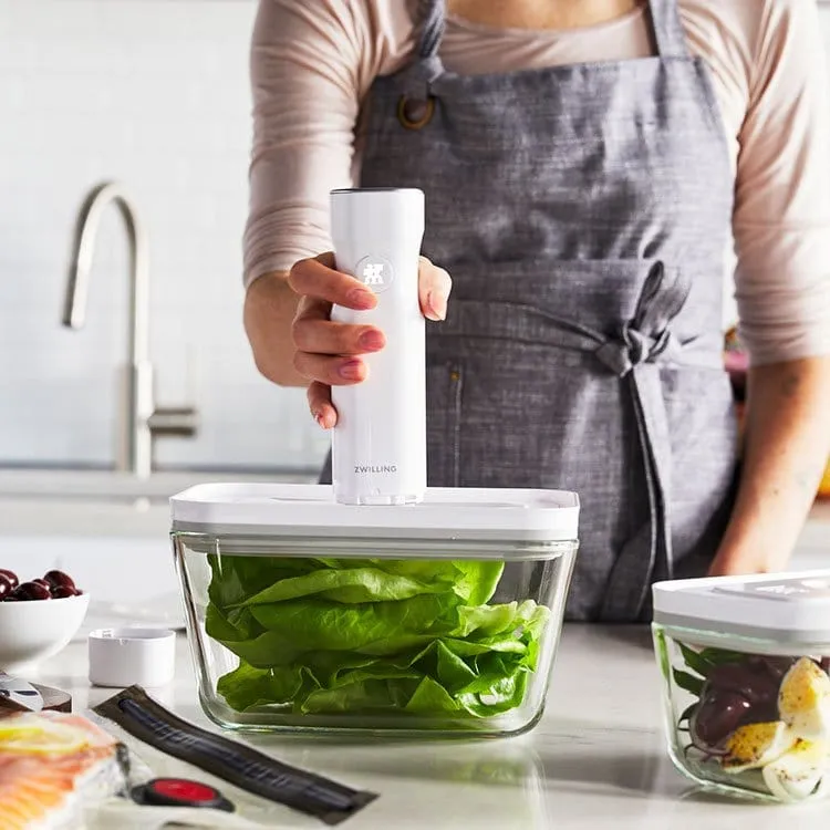 Zwilling J. A. Henckels Fresh & Save Starter Set - Includes Vacuum Pump, Small & Medium Glass Containers & Storage Bags